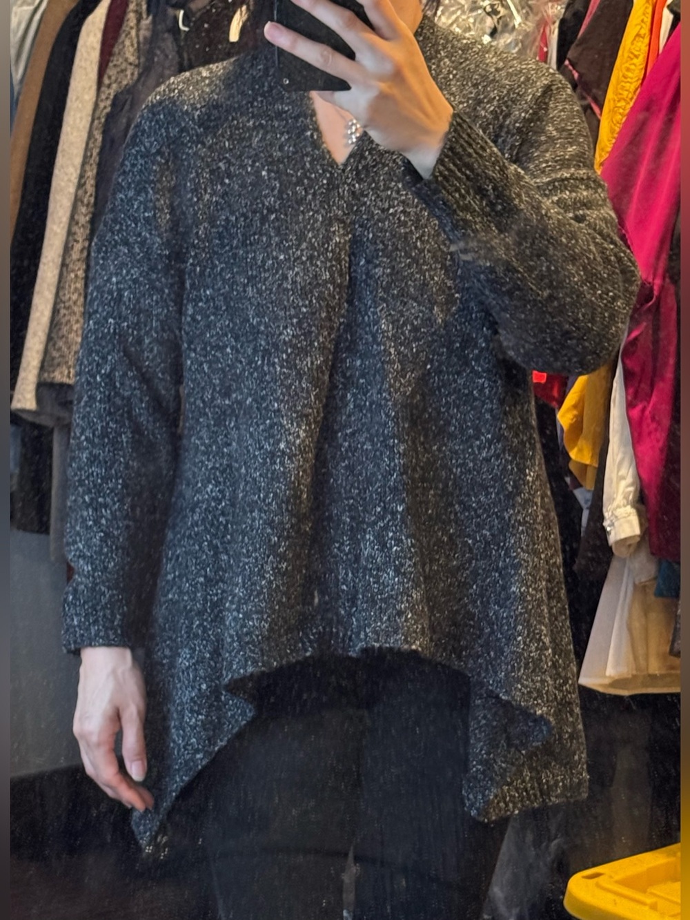 Simply Couture Charcoal Marled Asymmetric Knit Sweater (new no tag, never worn)